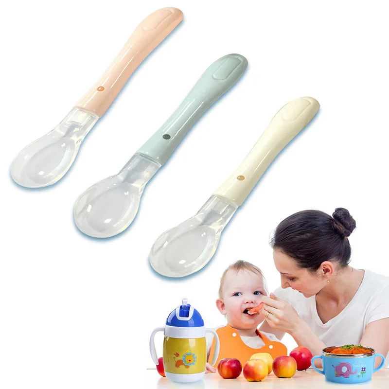 3 Colors Hot Sale Baby Soft Silicone Spoon Candy Color Temperature Sense Spoon Child Food Baby FeedingTool Solid FeedingUtensils
3 Colors Hot Sale Baby Soft Silicone Spoon Candy Color Temperature Sense Spoon Child Food Baby FeedingTool Solid FeedingUtensils