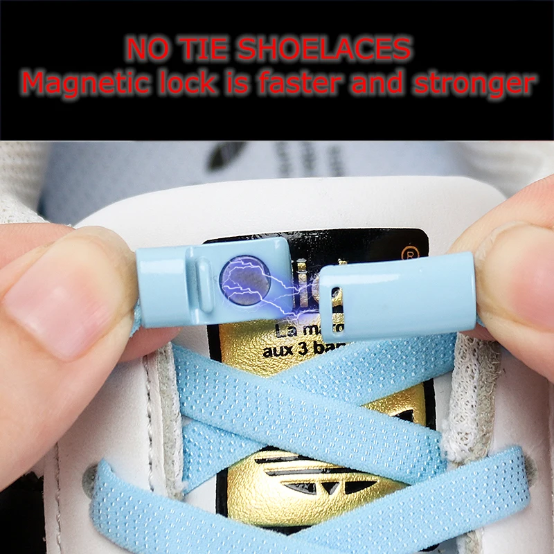Metal lock magnetic shoelaces Elastic Quickly put on and take off in 1 second Flat No tie shoelace Shoe Accessories Lazy lace
Metal lock magnetic shoelaces Elastic Quickly put on and take off in 1 second Flat No tie shoelace Shoe Accessories Lazy lace