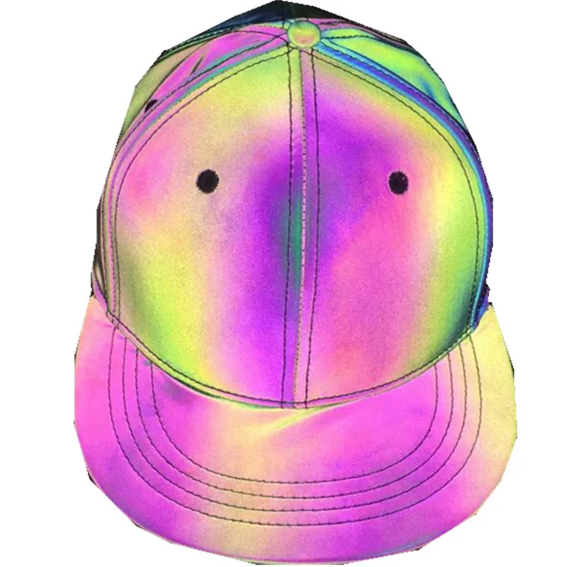 Colorful reflective baseball cap seven color luminous flat along the hat European and American men and women laser sunshade tide
Colorful reflective baseball cap seven color luminous flat along the hat European and American men and women laser sunshade tide