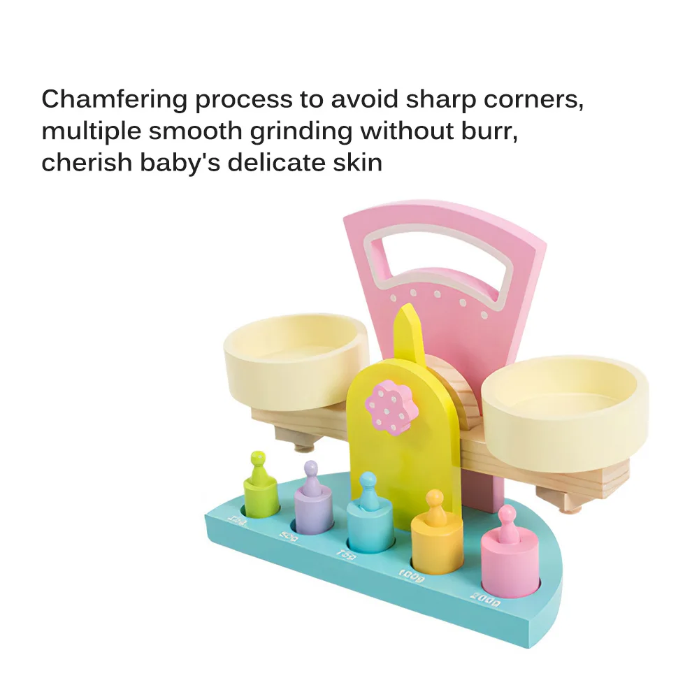 Colorful Wooden Balance Scale Toy Parent-children interaction Weights Educational Toy With 6 Weights 
Colorful Wooden Balance Scale Toy Parent-children interaction Weights Educational Toy With 6 Weights