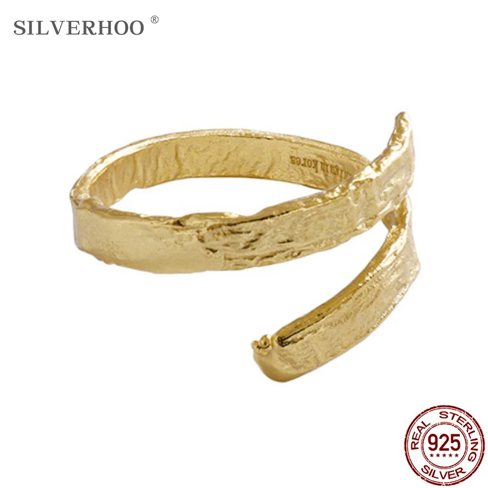 SILVERHOO Korean Style Rings For Women S925 Sterling Silver Irregularity Gold Silver Foil Paper Ring Simple Trendy Fine Jewelry
SILVERHOO Korean Style Rings For Women S925 Sterling Silver Irregularity Gold Silver Foil Paper Ring Simple Trendy Fine Jewelry