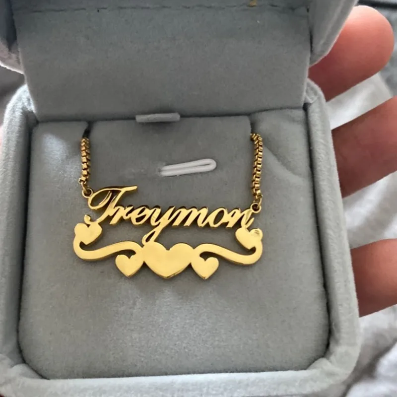 Fashion Custom Personalized Name Necklace Gold Stainless Steel Women Necklace Heart Birthday Gift Nameplate Mujer
Fashion Custom Personalized Name Necklace Gold Stainless Steel Women Necklace Heart Birthday Gift Nameplate Mujer