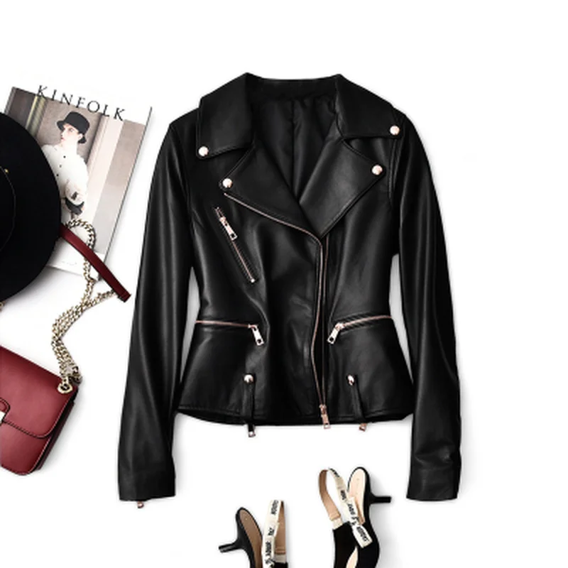 JCHB 2021 High Quality Genuine Leather Jacket Women Spring Natural Sheepskin Coat Biker Jackets Fashion Chaquetas Para Mujer Pp
JCHB 2021 High Quality Genuine Leather Jacket Women Spring Natural Sheepskin Coat Biker Jackets Fashion Chaquetas Para Mujer Pp