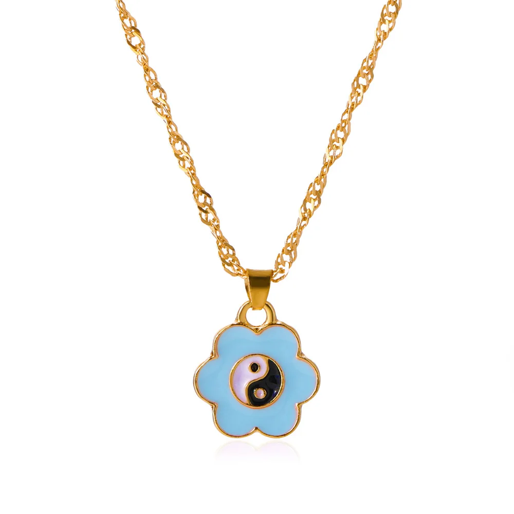 Yin Yang Flower Pendant Necklace for Women Girl Creative Colorful Dripping Oil Summer Party Jewelry Gift
Yin Yang Flower Pendant Necklace for Women Girl Creative Colorful Dripping Oil Summer Party Jewelry Gift