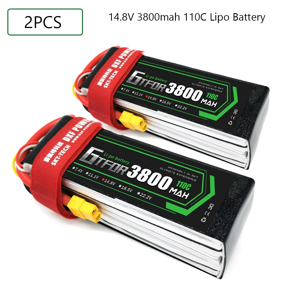GTFDR 3800mAh Lipo battery 4S 14.8V 110C-220C XT60/DEANS/XT90/EC5 For AKKU Drone FPV Truck four axi Helicopter RC Car Airplane
GTFDR 3800mAh Lipo battery 4S 14.8V 110C-220C XT60/DEANS/XT90/EC5 For AKKU Drone FPV Truck four axi Helicopter RC Car Airplane