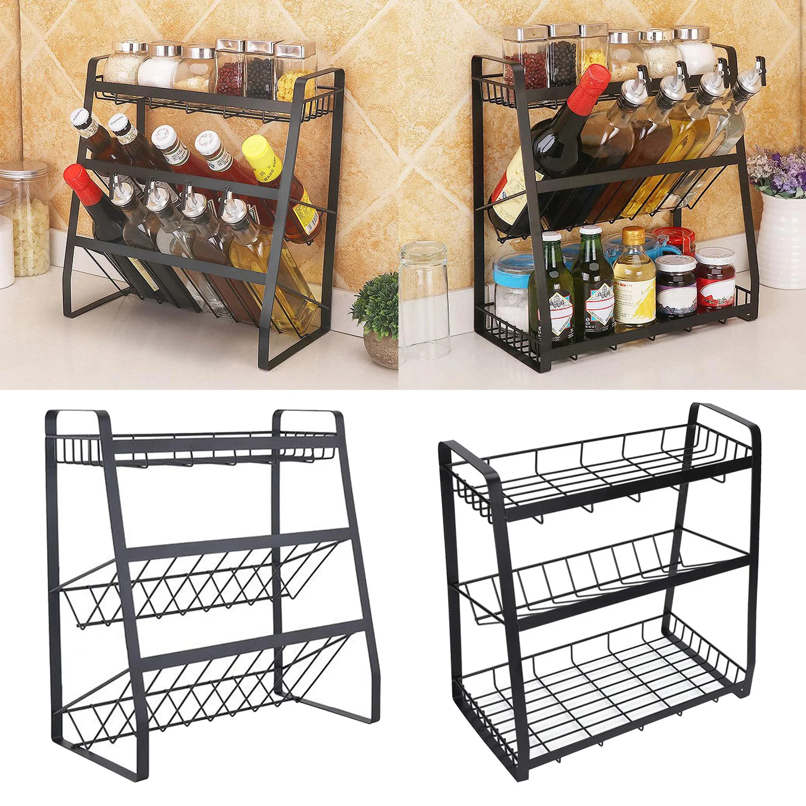 Modern 3 Tier Spice Rack Vegetable Fruit Food Storage Basket Rack Organizer
Modern 3 Tier Spice Rack Vegetable Fruit Food Storage Basket Rack Organizer