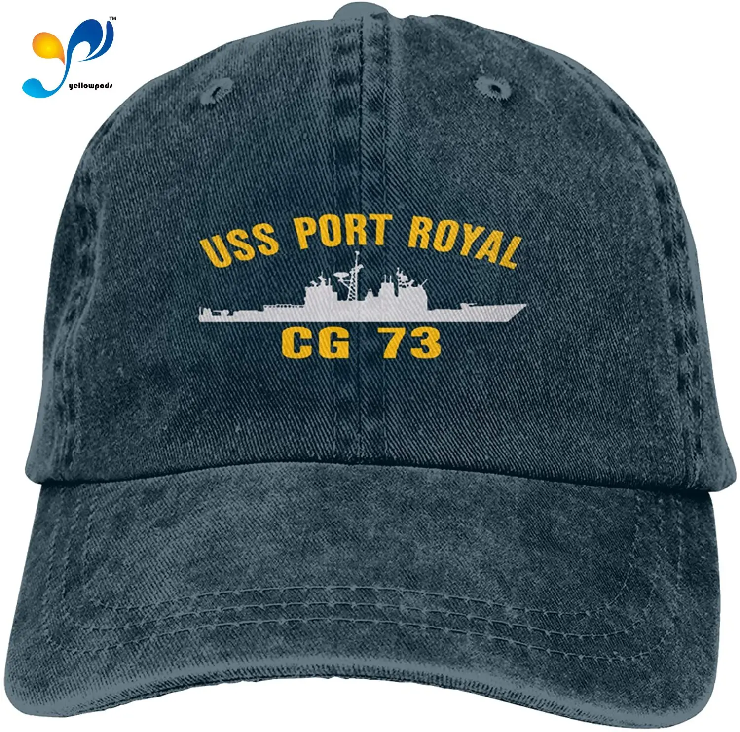 

USS Port Royal Cg 73 Sandwich Cap Denim Hats Baseball Cap Adult Cowboy Hat
