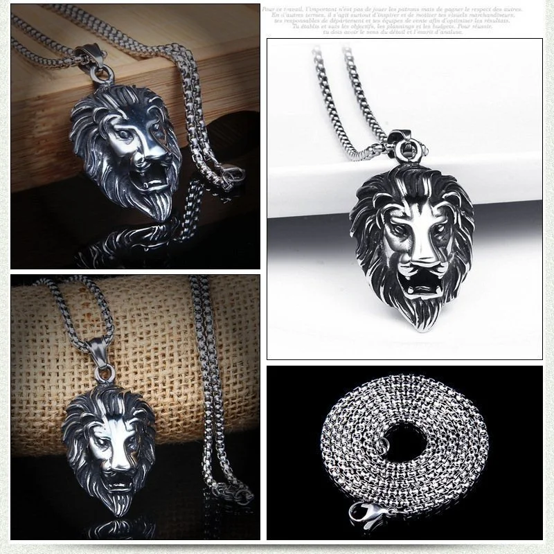 New Men's Retro Lion Head Pendant Necklace Creative Animal Pendant Fashion Hip Hop Personality Exaggerated Jewelry
New Men's Retro Lion Head Pendant Necklace Creative Animal Pendant Fashion Hip Hop Personality Exaggerated Jewelry