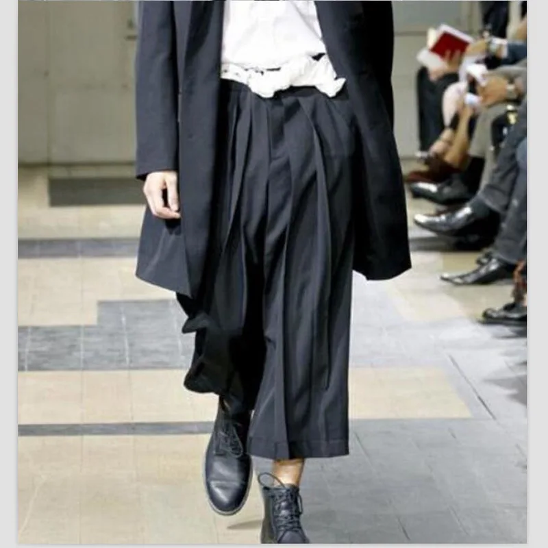 Non-mainstream Personality Loose Discount Wide Skirt Trousers Show Performance Pants Design Influx of People Men Clothes 2020
Non-mainstream Personality Loose Discount Wide Skirt Trousers Show Performance Pants Design Influx of People Men Clothes 2020