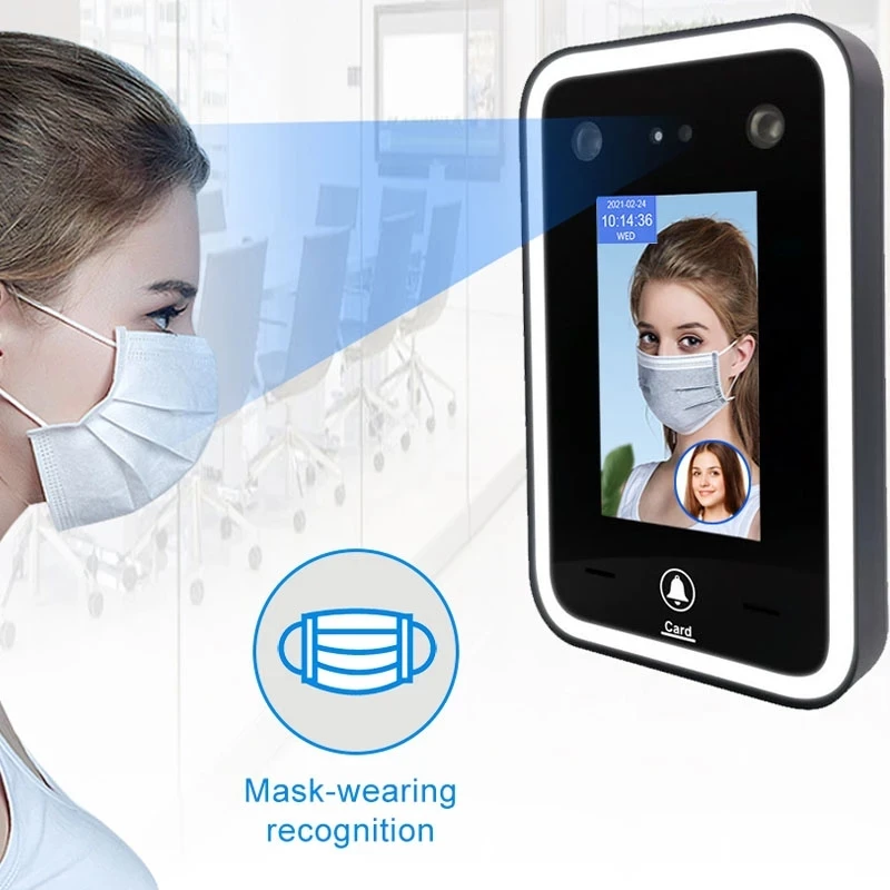 

QR Code 2000 Face Dynamic Facial Recognition Time Attendance Terminal Time Clock Door Access Control With Software