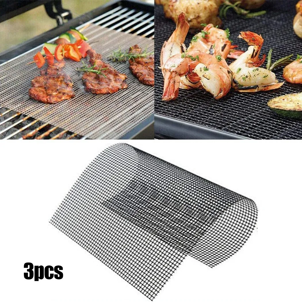 3PCS BBQ Mats Rectangle Grill Mesh Non-Stick Mat 40 X 30cm / 15.74 "x 11.81" Reusable Sheet Cooking Baking Barbecue Mat
3PCS BBQ Mats Rectangle Grill Mesh Non-Stick Mat 40 X 30cm / 15.74 "x 11.81" Reusable Sheet Cooking Baking Barbecue Mat