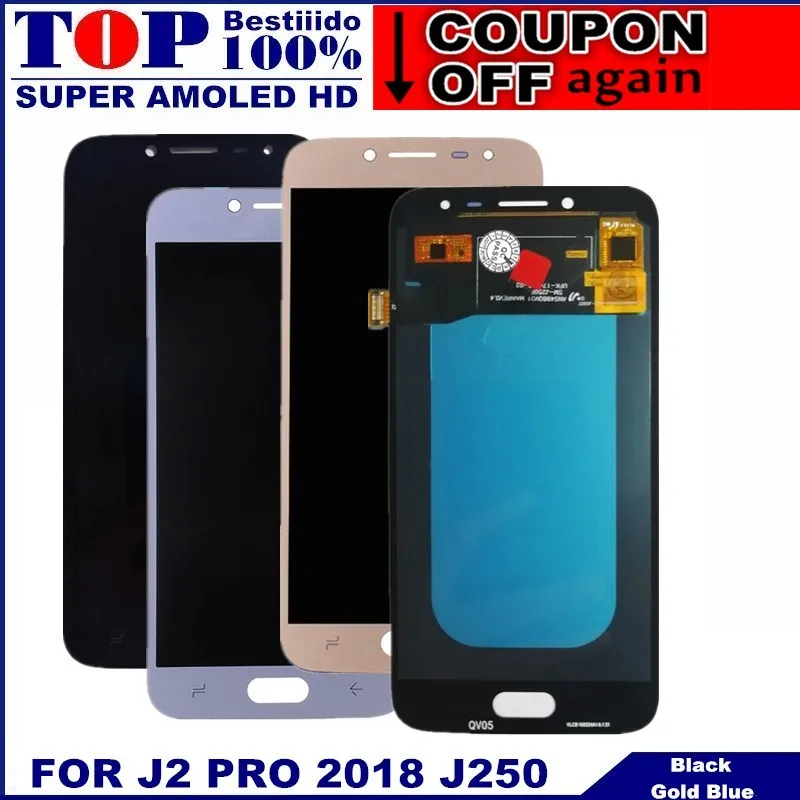 100% протестированный AMOLED дисплей для samsung Galaxy J2 pro 2018 J250 J250F J250H J250M сенсорный экран