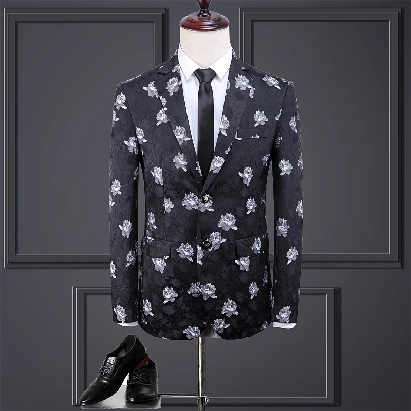 Rose Printing Fashion Business Men Blazer Suit Party Wedding Stage Blazer Outfit Casual Elegent Single Breasted Floral Outwear
Rose Printing Fashion Business Men Blazer Suit Party Wedding Stage Blazer Outfit Casual Elegent Single Breasted Floral Outwear