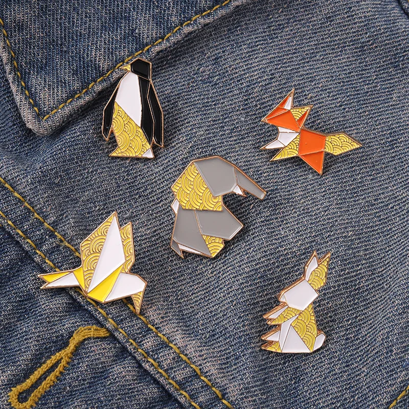 New Animal Series Enamel Pins Custom Origami Animal Penguin Bunny Bird Fox Elephant Brooches Bag Badge Jewelry Gift For Kids
New Animal Series Enamel Pins Custom Origami Animal Penguin Bunny Bird Fox Elephant Brooches Bag Badge Jewelry Gift For Kids