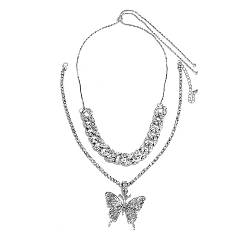 2021 New Fashion Jewelry Necklace Exaggerated Water Drill Item Decorated Women Retro Set Cuban Chain Big Butterfly Necklace
2021 New Fashion Jewelry Necklace Exaggerated Water Drill Item Decorated Women Retro Set Cuban Chain Big Butterfly Necklace
