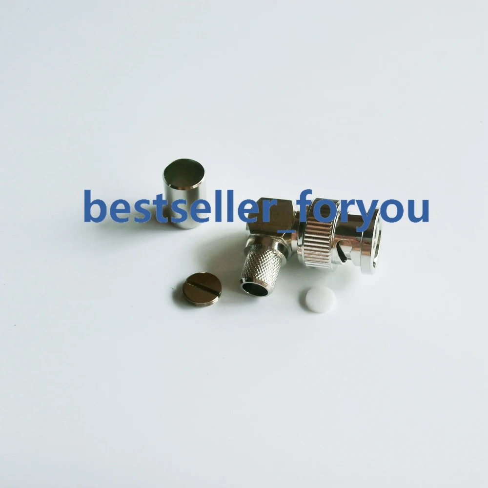 Connector BNC Male Right Angle Crimp Connector BNC Connectors RA For RG5 RG6 LMR300 RG304 Cable RF Connector CCTV
Connector BNC Male Right Angle Crimp Connector BNC Connectors RA For RG5 RG6 LMR300 RG304 Cable RF Connector CCTV
