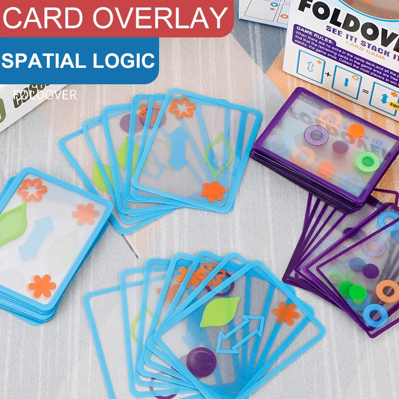 

Parent-Child Interaction Transparent Education Overlap Card Logic Game Spatial Intelligent Playing Foldover Board Durable Toys