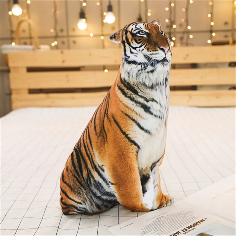 50cm 3D Simulation Plush Cats & Tiger Pillows Stuffed Animals Cushion Soft Doll Lifelike Toys Sofa Decor for Children Kids Gifts | Игрушки