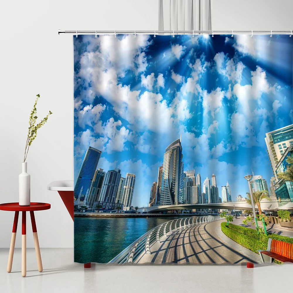 Waterproof Shower Curtain Europe Building Seaside Fresh Flowers Small Town 3D Printed Bathtub Screen Bath Curtains Set With Hook
Waterproof Shower Curtain Europe Building Seaside Fresh Flowers Small Town 3D Printed Bathtub Screen Bath Curtains Set With Hook