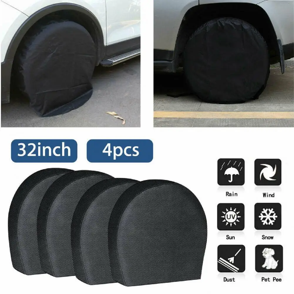 4Pcs Tire Cover Waterproof Abrasion Resistant Black Car Tire Wheel Protector for RV
4Pcs Tire Cover Waterproof Abrasion Resistant Black Car Tire Wheel Protector for RV
