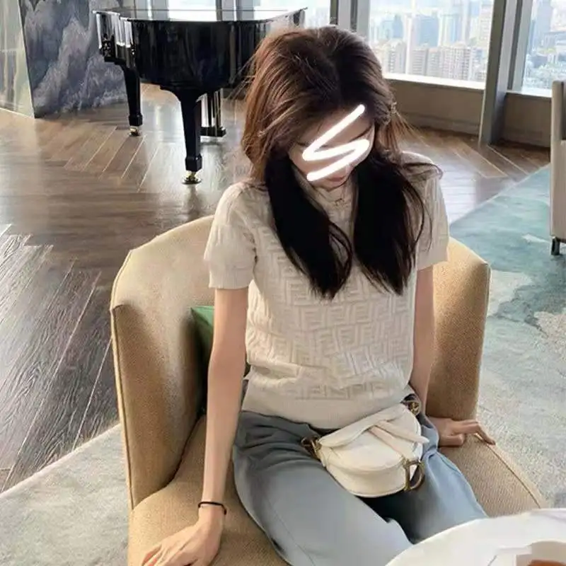 White Short Sleeve T-Shirt Women's 2021 Summer New Versatile Thin Casual Pullover Design Lazy Top