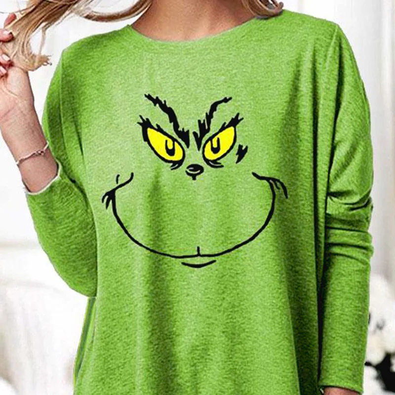 Wholesale Woman Tshirts Long Sleeve Round Neck Green T Shirt Cartoon Print Fashion Casual Knitted Autumn Winter Bottoming Tops
Wholesale Woman Tshirts Long Sleeve Round Neck Green T Shirt Cartoon Print Fashion Casual Knitted Autumn Winter Bottoming Tops