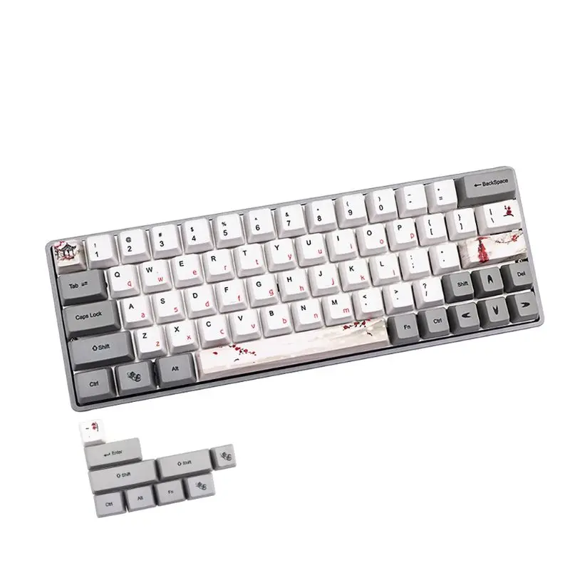 Ink Plum Dye-Sublimation Mechanical Keyboard Cute Keycaps PBT OEM Profile Keycap For GH60 GK61 GK64 Keyboard
Ink Plum Dye-Sublimation Mechanical Keyboard Cute Keycaps PBT OEM Profile Keycap For GH60 GK61 GK64 Keyboard