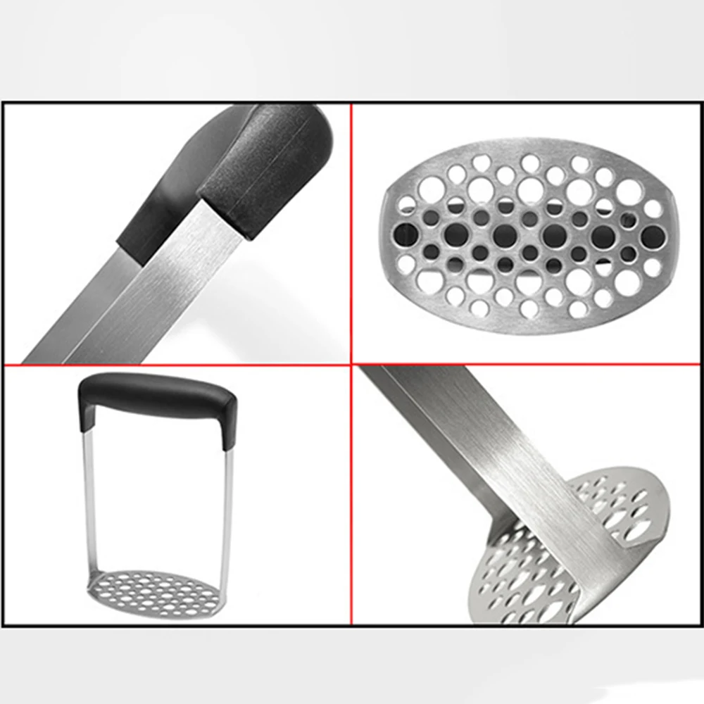 Stainless Steel Pusher / Potato Masher With Broad Mashing Plate For Smooth Mashed Potatoes Fruit Vegetable Press Crusher Supply
Stainless Steel Pusher / Potato Masher With Broad Mashing Plate For Smooth Mashed Potatoes Fruit Vegetable Press Crusher Supply