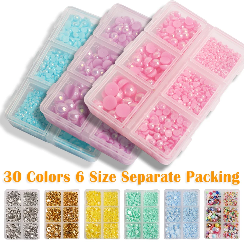 12 grid set mixed size half face pearl nail art rhinestone 6 grid set applied to clothing shoes hats nail decoration
12 grid set mixed size half face pearl nail art rhinestone 6 grid set applied to clothing shoes hats nail decoration