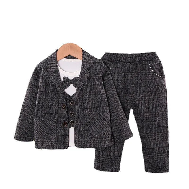 New Autumn Baby Gentleman Clothes Children Boys Cotton Suit T-Shirt Pants 3Pcs/Sets Toddler Fashion Costume Kid Plaid Sportswear
New Autumn Baby Gentleman Clothes Children Boys Cotton Suit T-Shirt Pants 3Pcs/Sets Toddler Fashion Costume Kid Plaid Sportswear