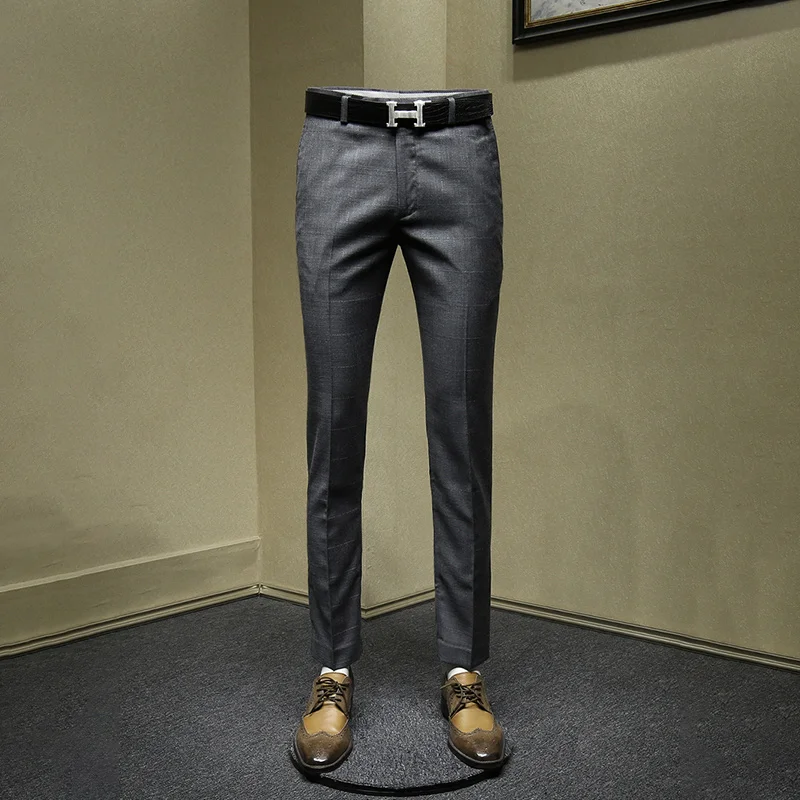Grey Plaid Men Pants New Arrivals Streetwear Office Man Smart Causal Suits Pants Business Mens Trousers For 4 Seasons 30 36
Grey Plaid Men Pants New Arrivals Streetwear Office Man Smart Causal Suits Pants Business Mens Trousers For 4 Seasons 30 36
