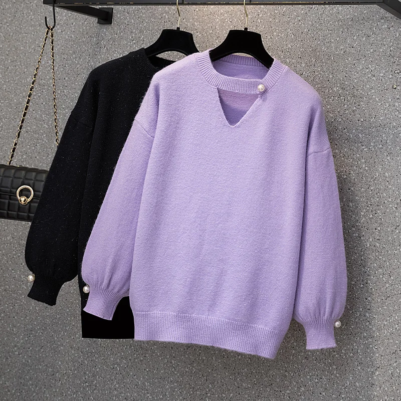 Женская одежда большого размера, новинка осень-зима 2021, универсальный пуловер для снижения возраста с V-образным вырезом, трикотажный топ фи... 
Женская одежда большого размера, новинка осень-зима 2021, универсальный пуловер для снижения возраста с V-образным вырезом, трикотажный топ фи...