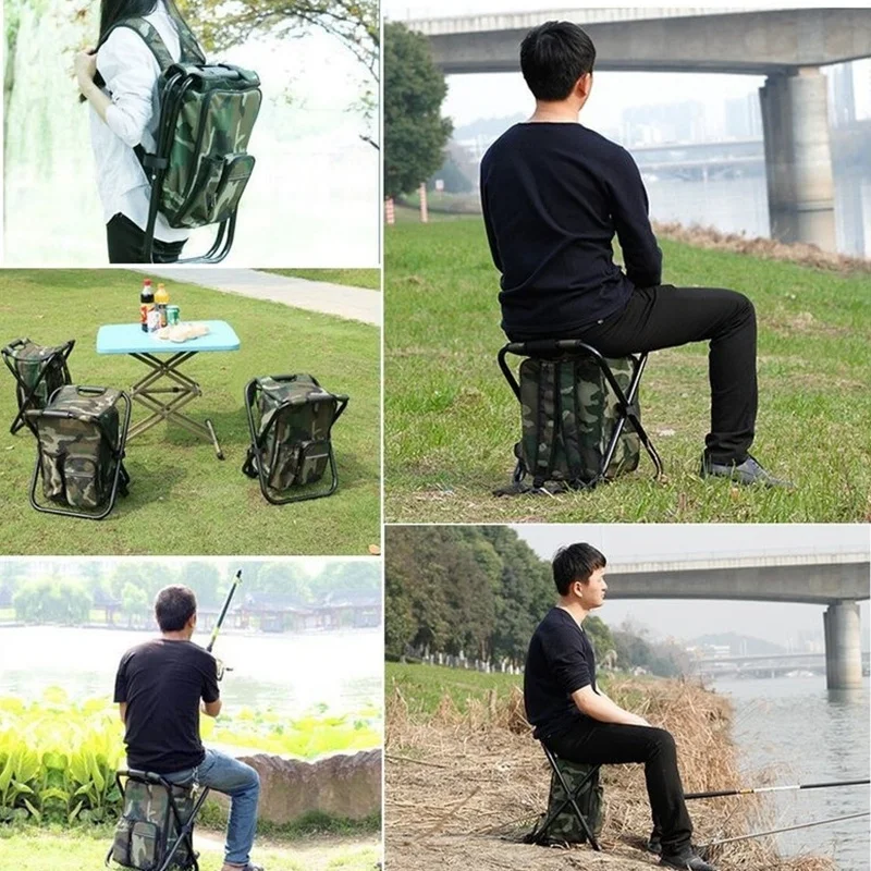 Portable Camping Folding Backpack Chair Double Oxford Cloth Refrigerated Bag Camouflage Fishing Chair 
Portable Camping Folding Backpack Chair Double Oxford Cloth Refrigerated Bag Camouflage Fishing Chair