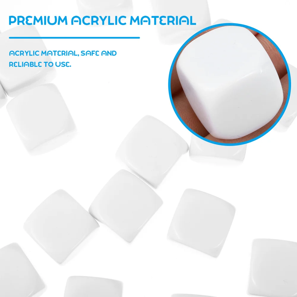 20Pcs of Acrylic Blank Dices Rounded Corner Dices Kids Math Teaching Props 
20Pcs of Acrylic Blank Dices Rounded Corner Dices Kids Math Teaching Props