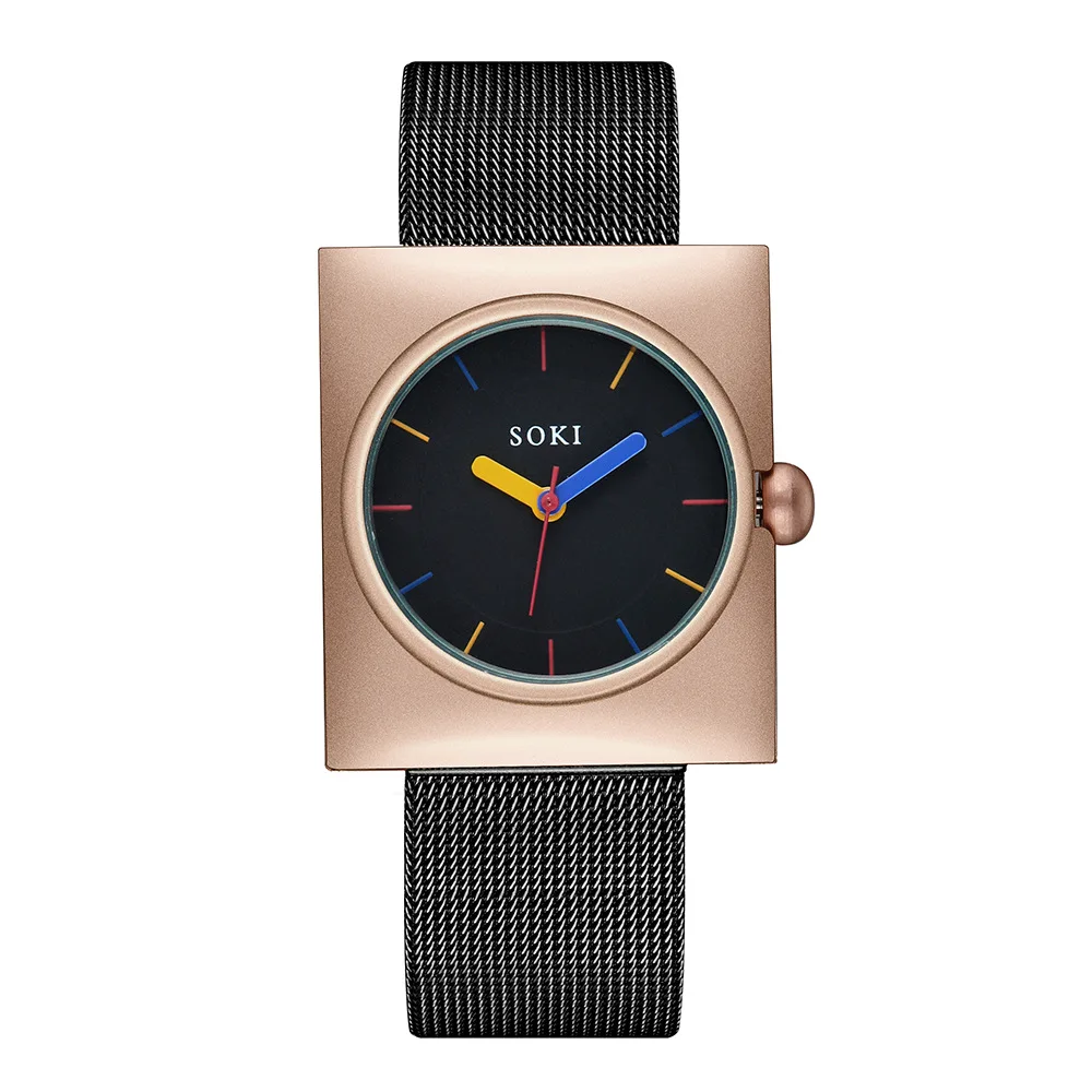 SOKI top brand ladies watch new hot sale minimalist fashion creative stainless steel strap square simple ladies quartz watch 
SOKI top brand ladies watch new hot sale minimalist fashion creative stainless steel strap square simple ladies quartz watch