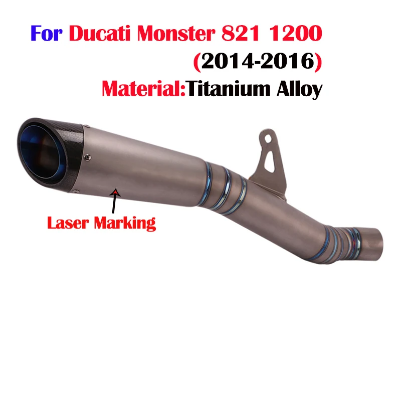 

Slip On For DUCATI Monster 821 1200 Motorcycle GP Exhaust Escape Modiifed Titanium Alloy Middle Link Pipe Muffler Carbon Fiber