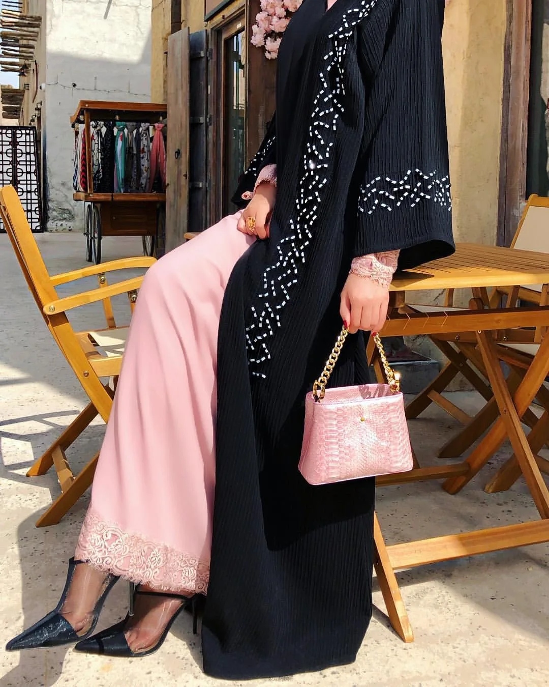 Модное платье и элегантное мусульманское чистого цвета с бисером для Ближнего