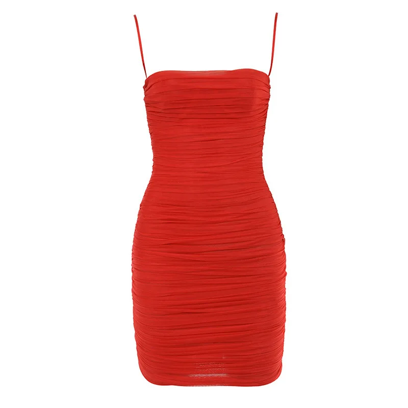 2021 Summer New Women's Pleated Mesh Sling Dress Sexy Dresses Party Night Club Dress Party Dress Clothing Women 
2021 Summer New Women's Pleated Mesh Sling Dress Sexy Dresses Party Night Club Dress Party Dress Clothing Women
