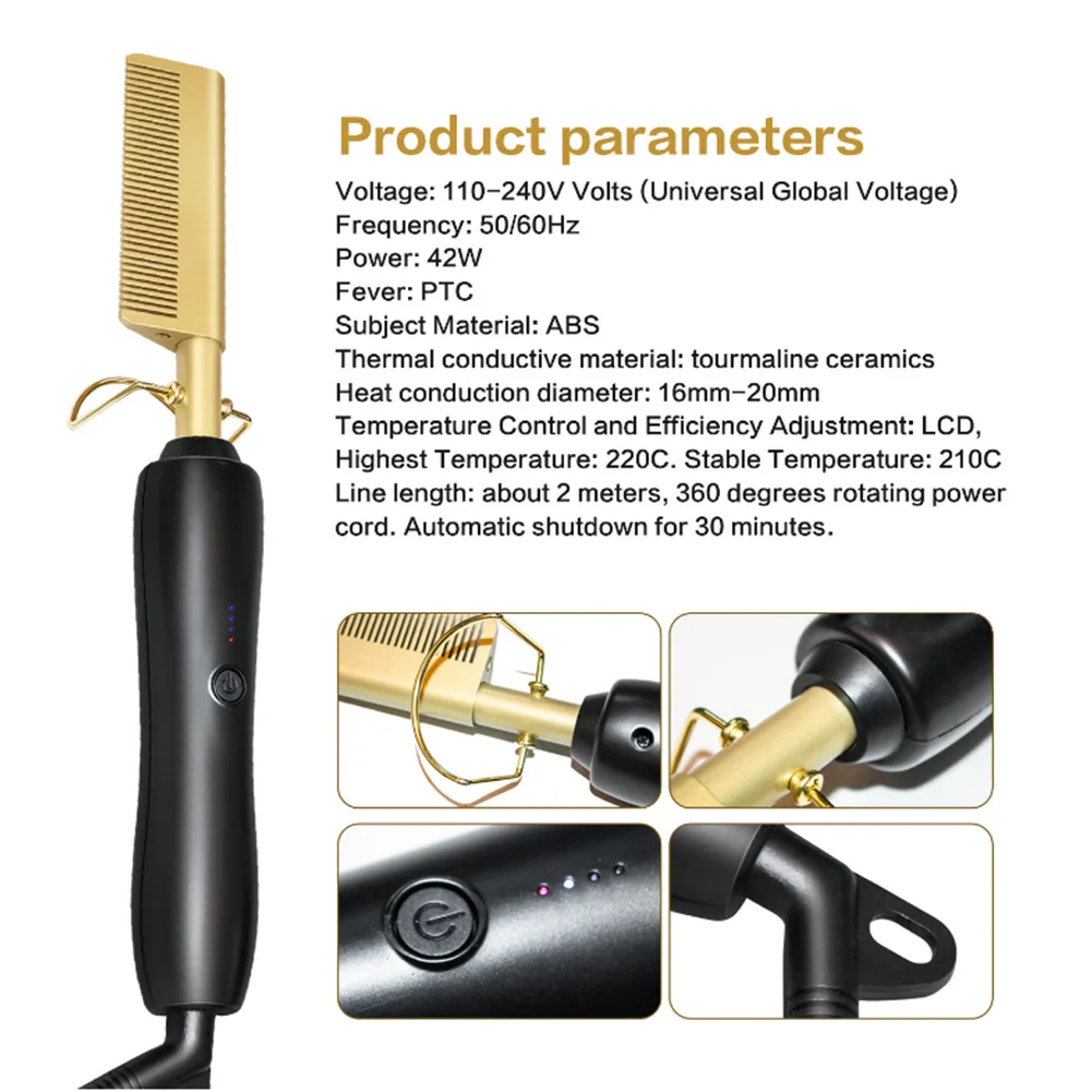 Electric Hair Straightener Flat Irons Straightening Brush Hot Heating Comb Hair Straight Styler Curling Iron Hair Curler Comb
Electric Hair Straightener Flat Irons Straightening Brush Hot Heating Comb Hair Straight Styler Curling Iron Hair Curler Comb