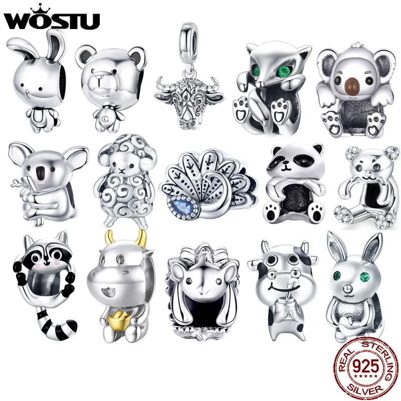 WOSTU Animal Charm 925 Sterling Silver Koala Fox Bear Beads Cow Panda Rabbit Pendant Fit Original Bracelet DIY Jewelry For Women
WOSTU Animal Charm 925 Sterling Silver Koala Fox Bear Beads Cow Panda Rabbit Pendant Fit Original Bracelet DIY Jewelry For Women