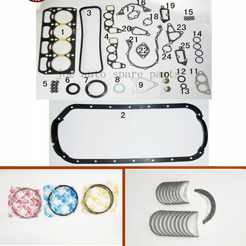 3K 3KC Engine Full gasket set kit crankshaft connecting rod bearing piston ring for Toyota Corolla Starlet 1.2L 1166cc 1972-1982
3K 3KC Engine Full gasket set kit crankshaft connecting rod bearing piston ring for Toyota Corolla Starlet 1.2L 1166cc 1972-1982