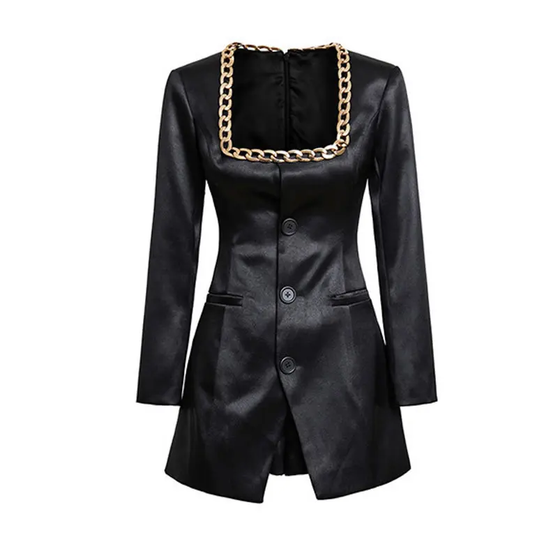 XITAO Spring New Dress Personality Square Collar Splicing Metal Chain Slim Fashion Black Sexy Women Above Knee,mini Dress ZY5309
XITAO Spring New Dress Personality Square Collar Splicing Metal Chain Slim Fashion Black Sexy Women Above Knee,mini Dress ZY5309