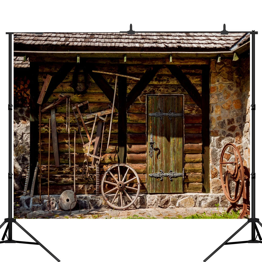 

Фоны Lyavshi для фотосъемки с изображением старого дома деревянной стены инструментов колес цифровые фоны для фотостудии