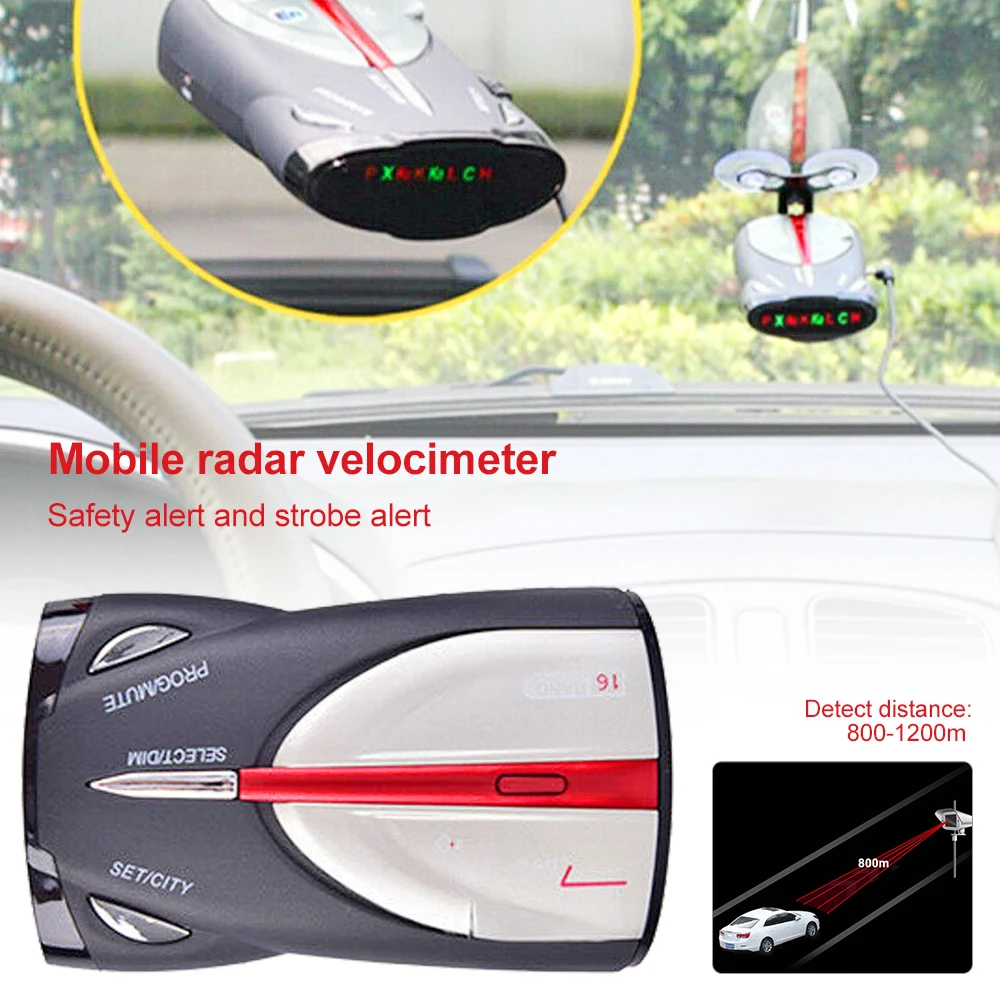 

Auto Ca Laser Anti Radar Detecto 12Vr LED Display Univer 16-Band 360 Degree Cobra XRS9880 Police Speedometer Voice Alert