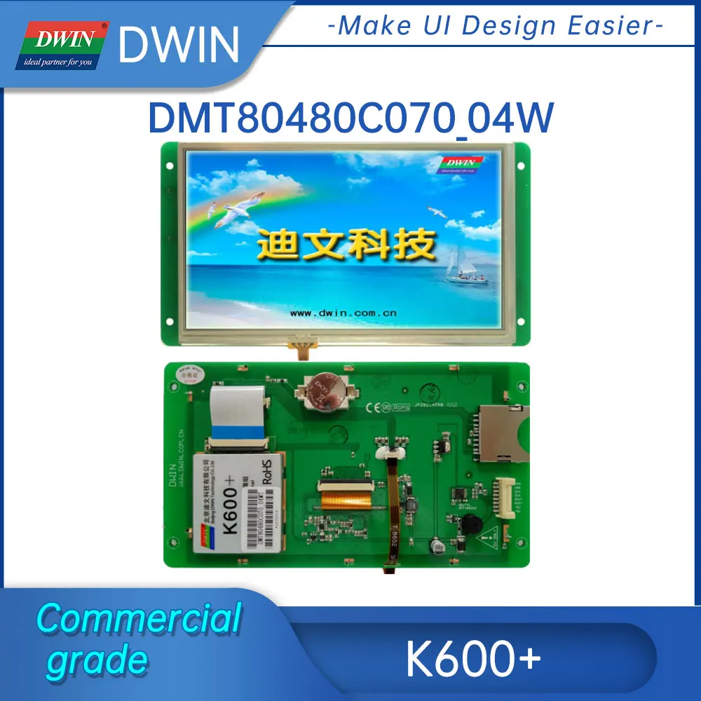 DWIN 7-дюймовые ЖК-модули 800*480 TFT дисплей HMI Smart Touch Panel dmt80480c070 _ 04w
DWIN 7-дюймовые ЖК-модули 800*480 TFT дисплей HMI Smart Touch Panel dmt80480c070 _ 04w