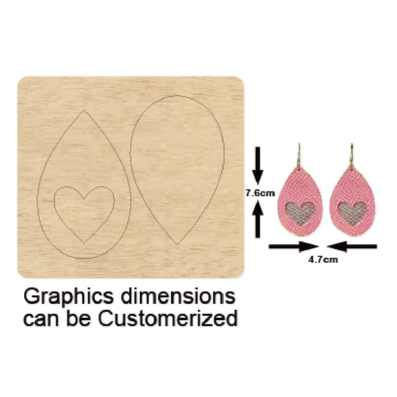 Cute Heart Earrings Water Drop Dangler Cutting Mold Wood Dies For Leather Blade Rule Cutter For DIY Leather Cloth Paper Crafts
Cute Heart Earrings Water Drop Dangler Cutting Mold Wood Dies For Leather Blade Rule Cutter For DIY Leather Cloth Paper Crafts