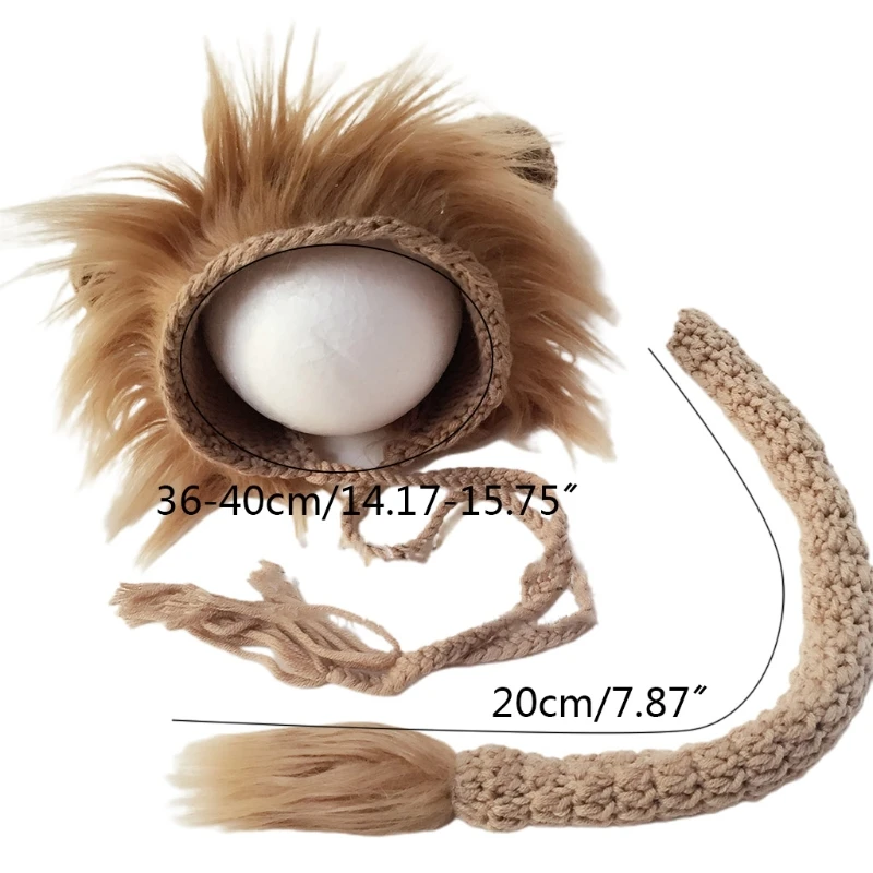 2 Pcs Baby Props Lion Hat Tail Set Newborn Photography Costumes Knitted Outfits 
2 Pcs Baby Props Lion Hat Tail Set Newborn Photography Costumes Knitted Outfits
