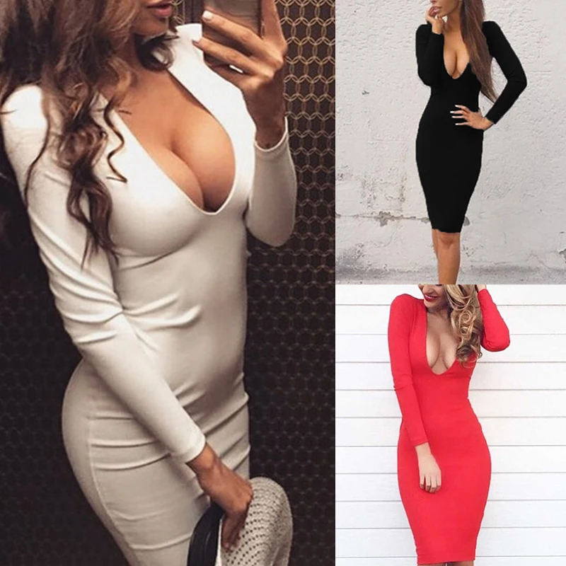 Deep V Neck 2021 Fashion Women Bust Dress Solid Plunge Sukienka Open Chest Dress Skinny Sexy Tight Low Cut Dress Midi Elegant
Deep V Neck 2021 Fashion Women Bust Dress Solid Plunge Sukienka Open Chest Dress Skinny Sexy Tight Low Cut Dress Midi Elegant