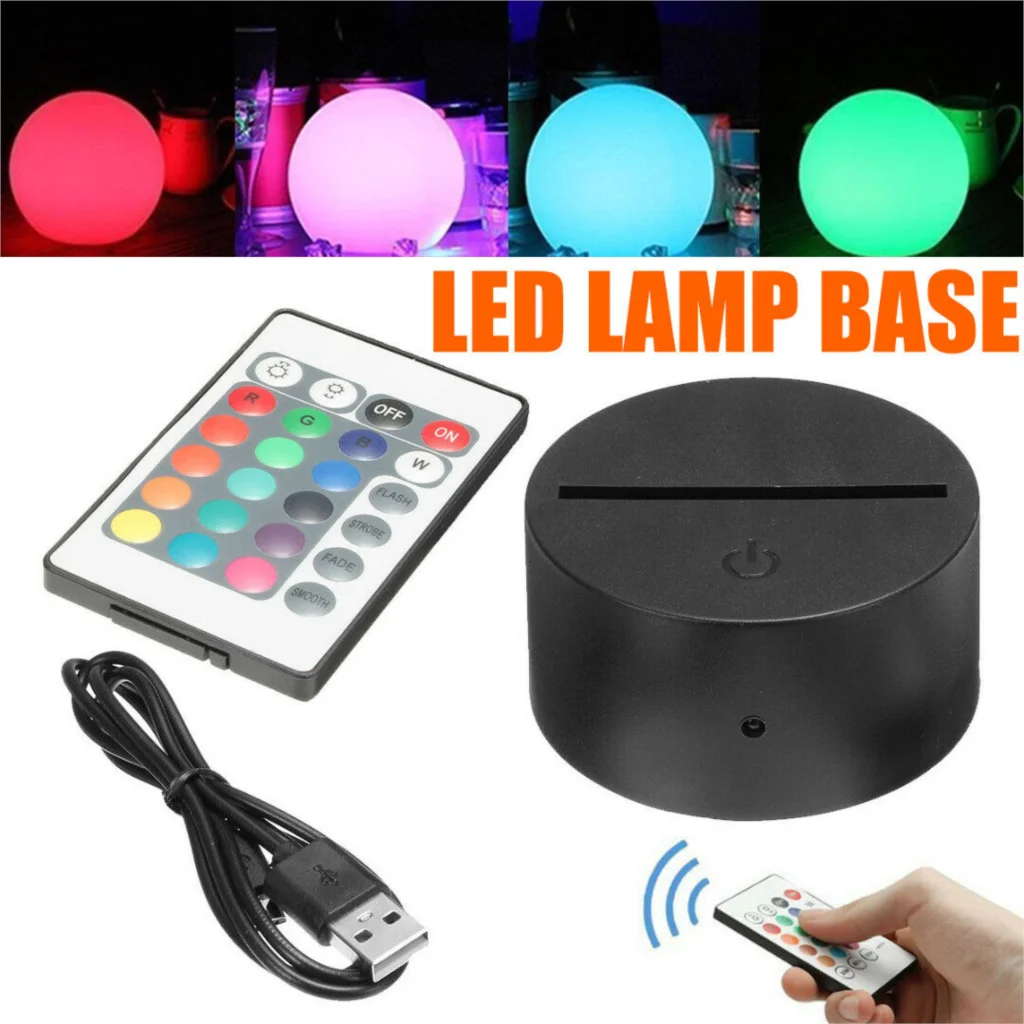 USB Cable Lamp Base For Night 3D Light LED Touch Switch Remote Control Colorful Gradient Novelty Lighting Table Lamp
USB Cable Lamp Base For Night 3D Light LED Touch Switch Remote Control Colorful Gradient Novelty Lighting Table Lamp