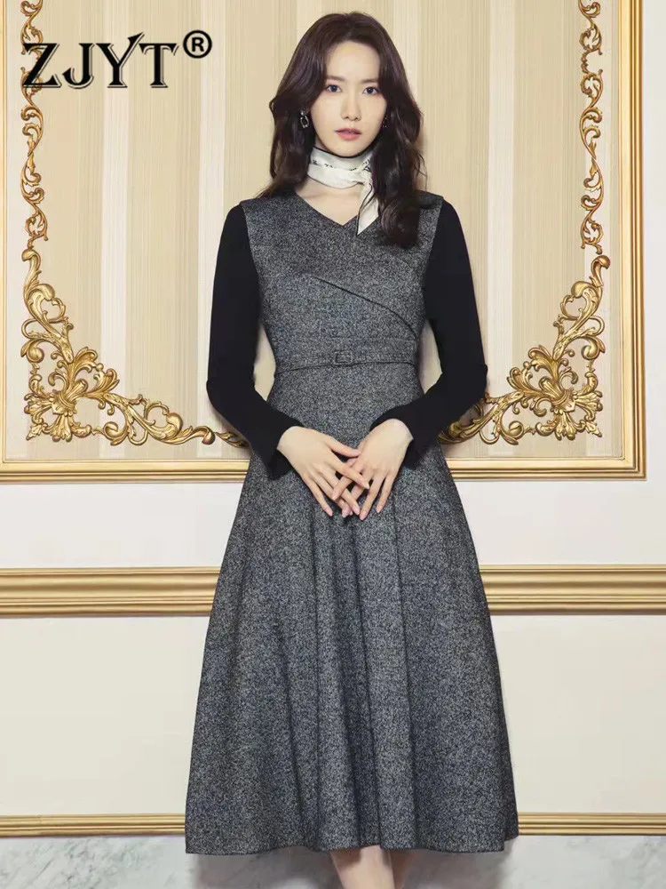 2022 New Fashion Spring Clothes for Women Runway Designer Full Sleeve Patchwork Midi Dress for Party Elegant Lady Vintage Robes
2022 New Fashion Spring Clothes for Women Runway Designer Full Sleeve Patchwork Midi Dress for Party Elegant Lady Vintage Robes